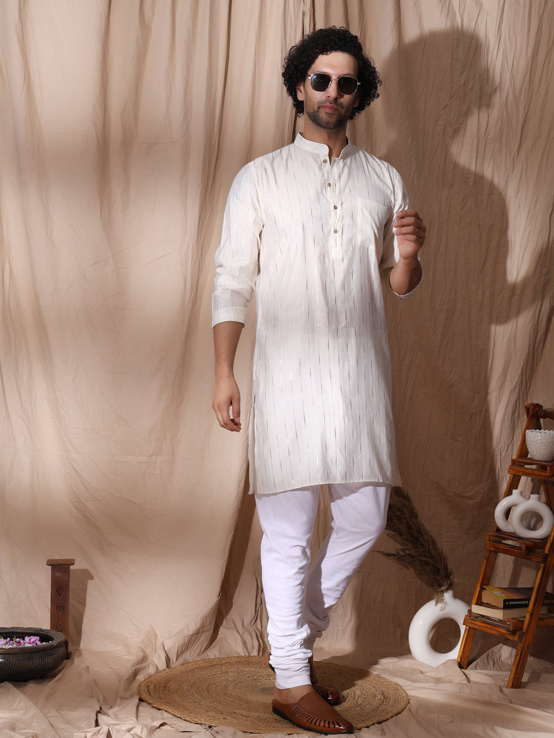 Front Pocket Detailed Kurta For Men