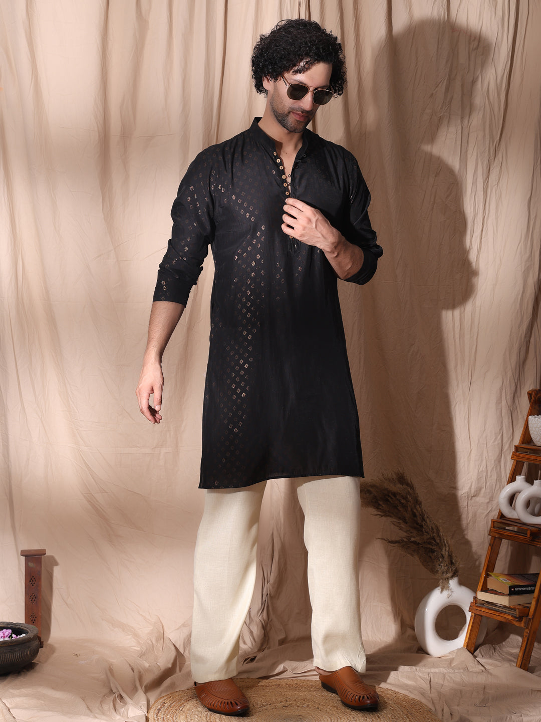 Full Sleeve Collar Kurta For Men