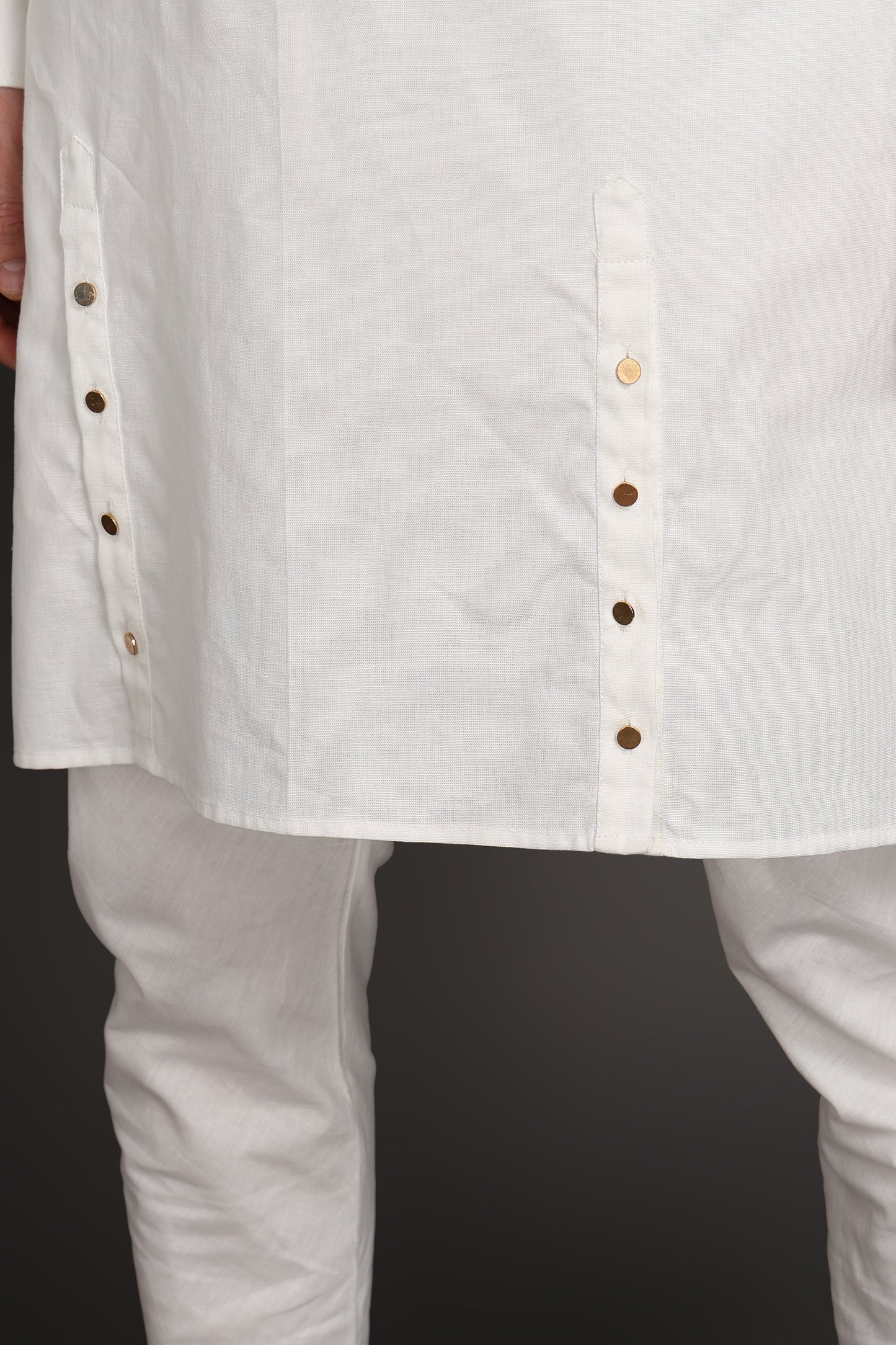 Ivory Edge Side-Button Kurta