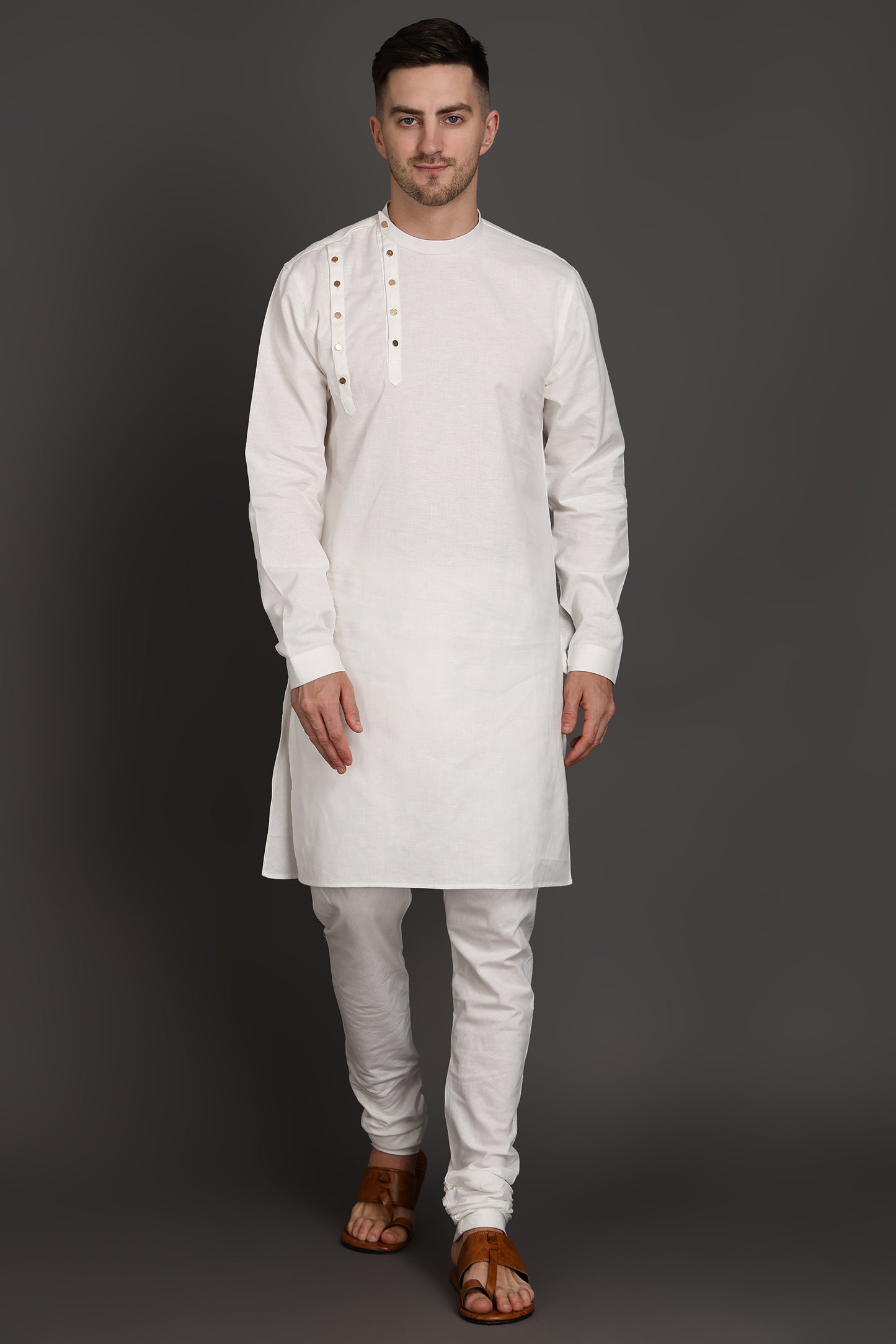 Ivory Ascent Shoulder-Button Kurta