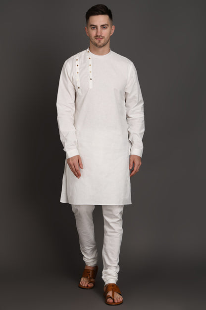 Ivory Ascent Shoulder-Button Kurta