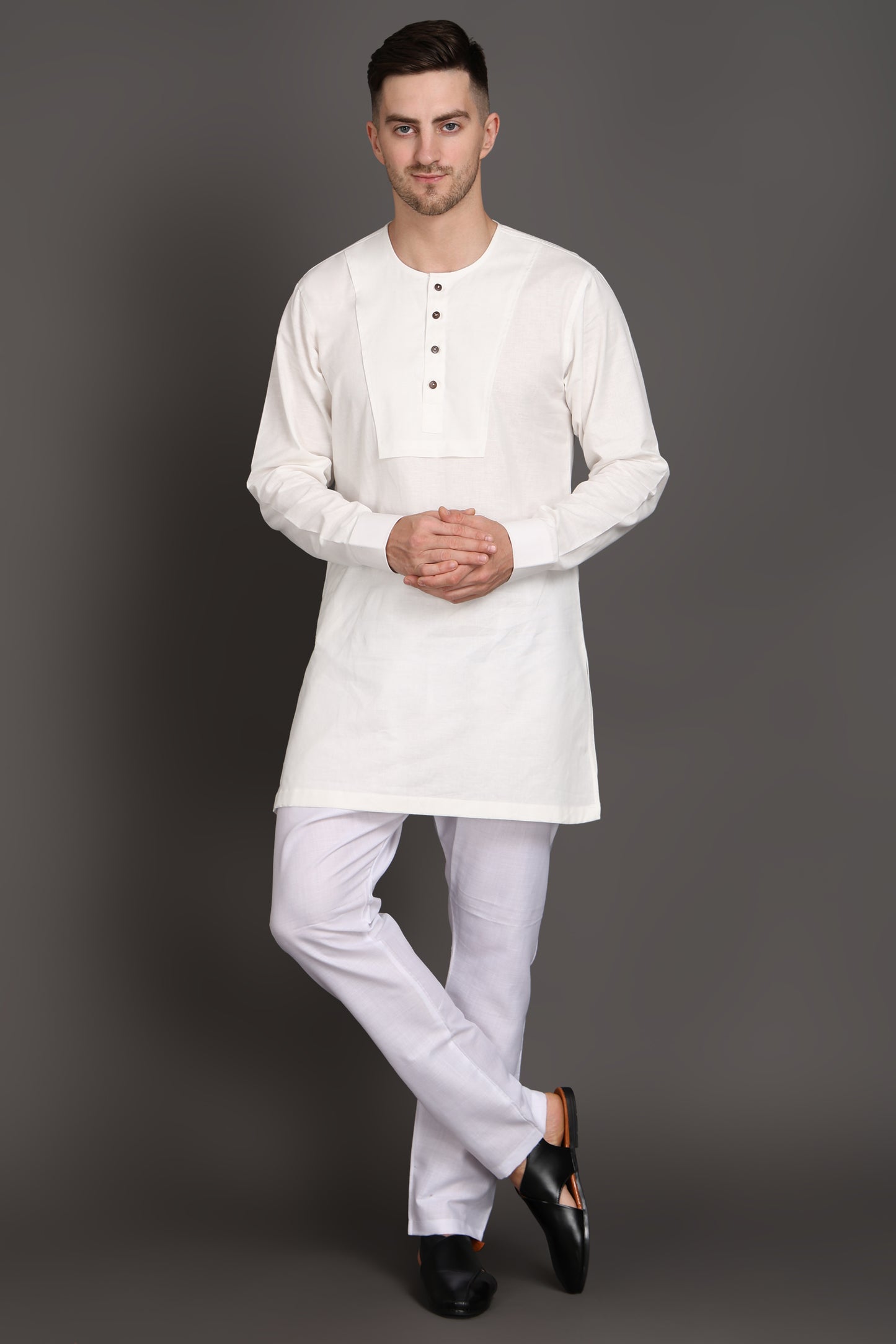 Classic White Short Kurta
