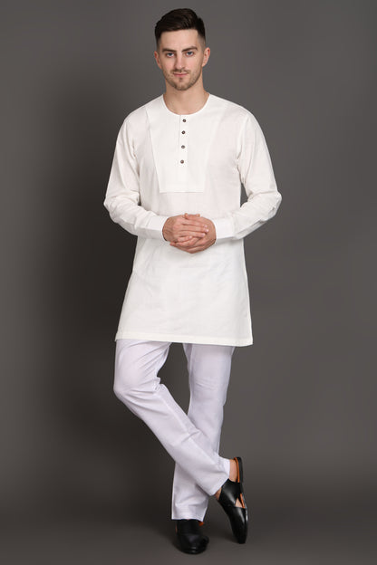 Classic White Short Kurta