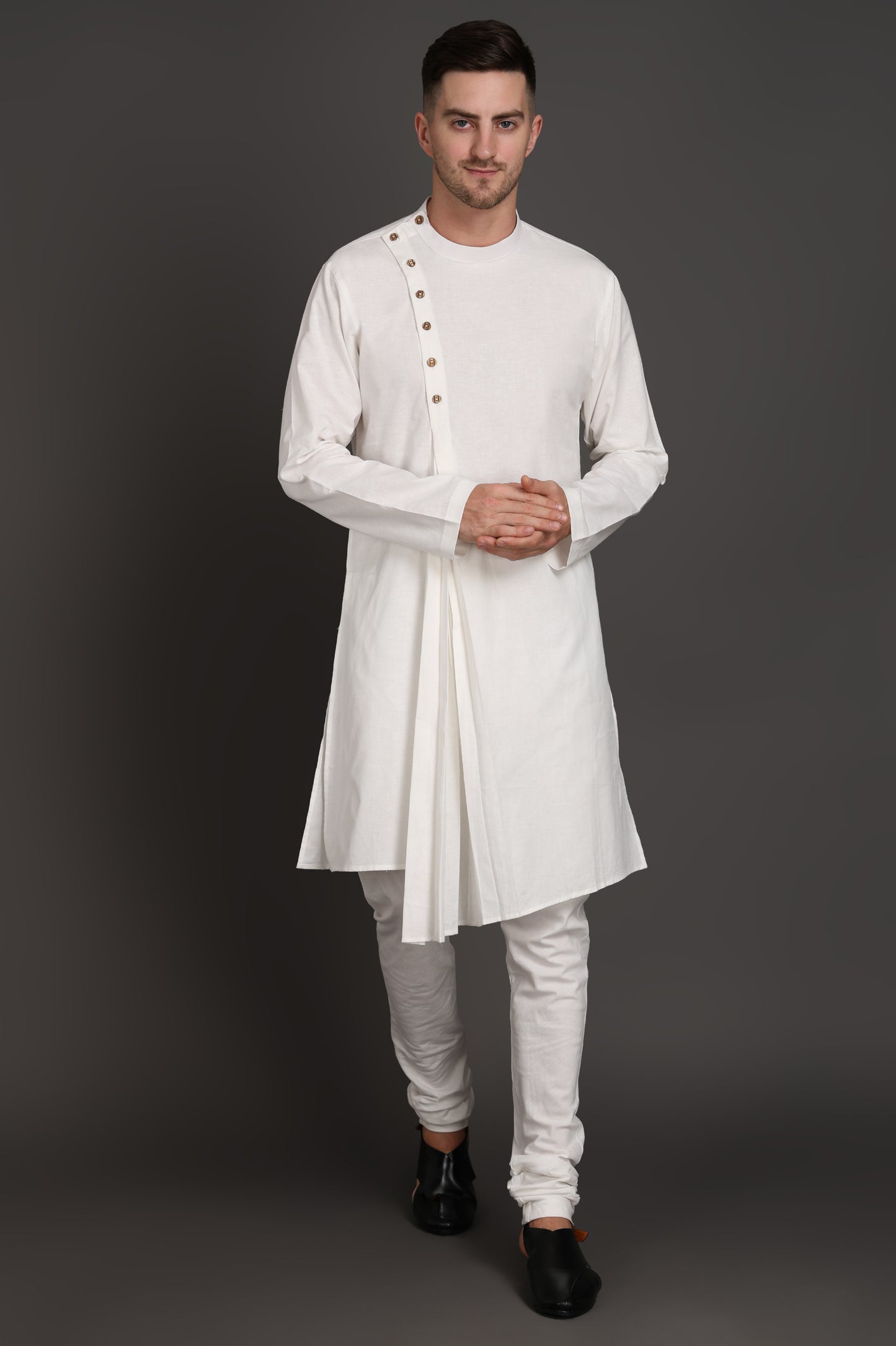 Diagonal Crest Pleated Kurta