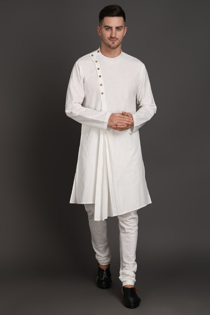 Diagonal Crest Pleated Kurta