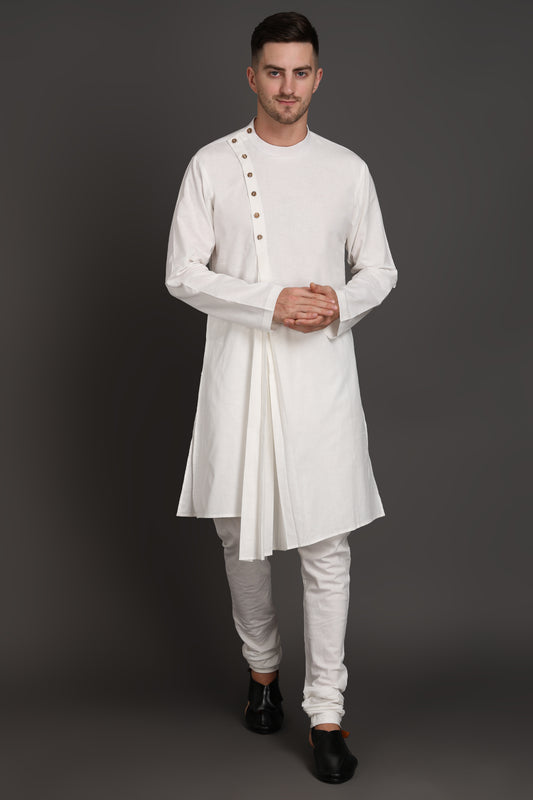 Diagonal Crest Pleated Kurta
