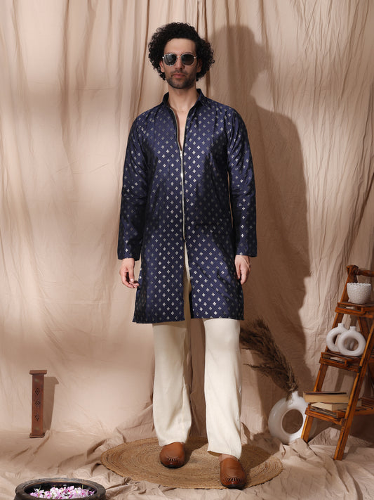 Collard Kurta With Zipper Detailed Kurta