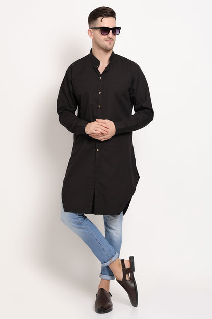 Black Elegance With Wooden Button Charm