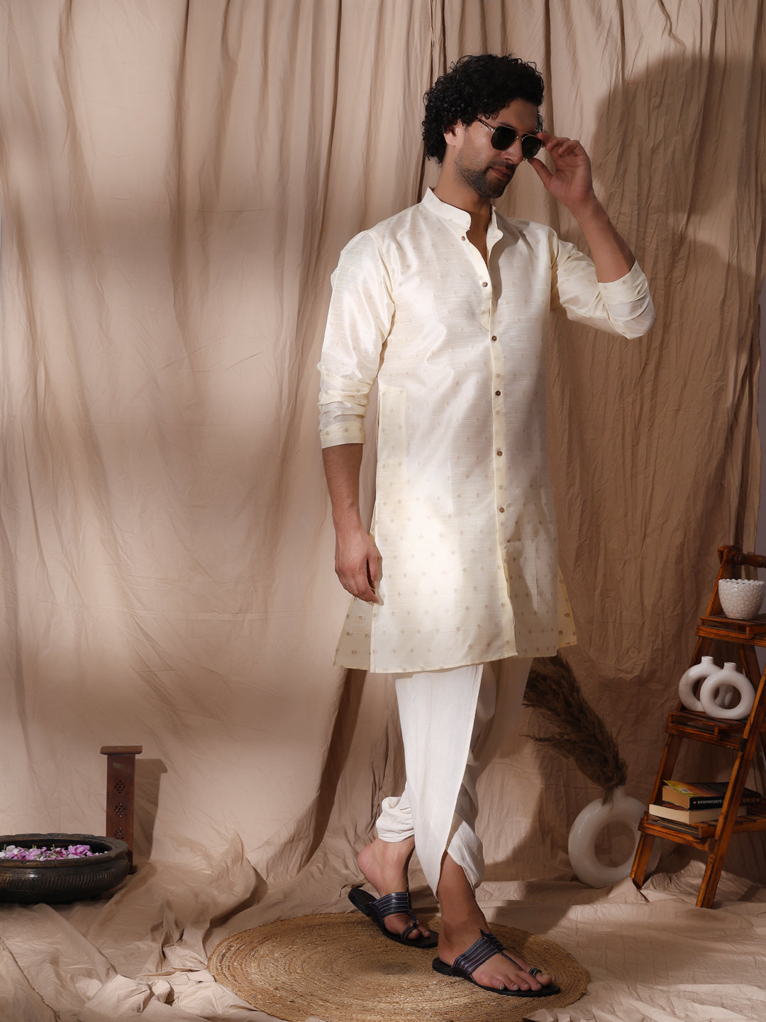 Men Full Sleeve Slik Kurta