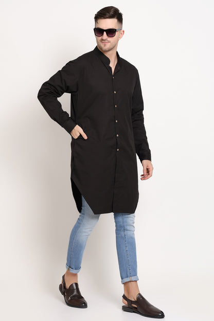 Black Elegance With Wooden Button Charm