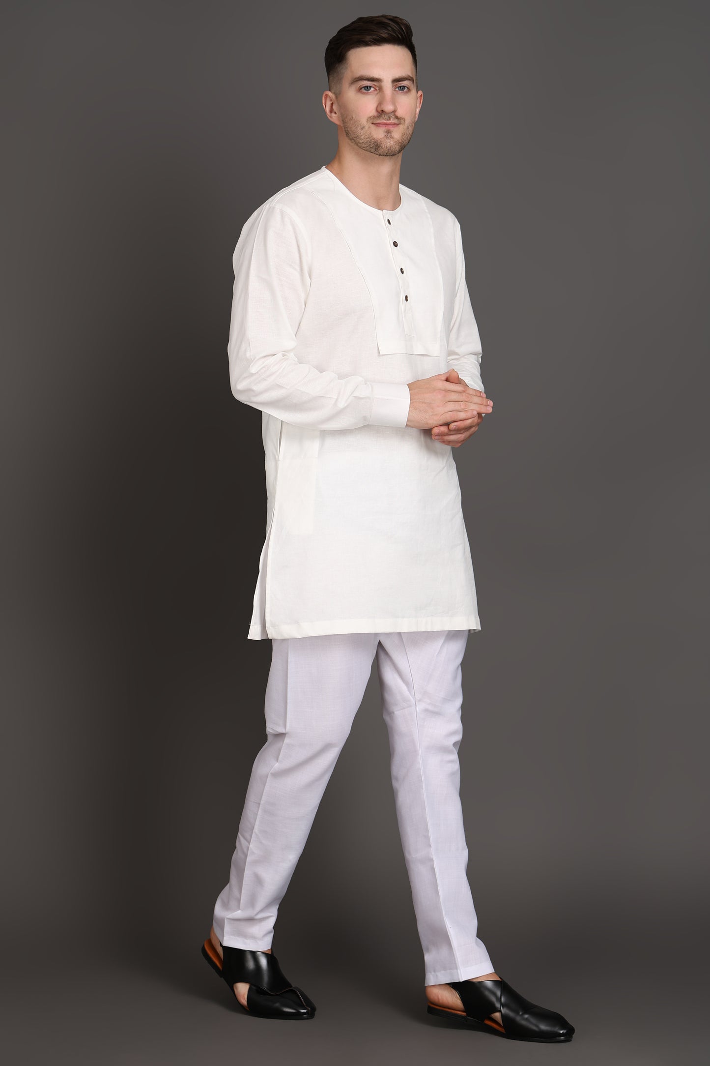 Classic White Short Kurta