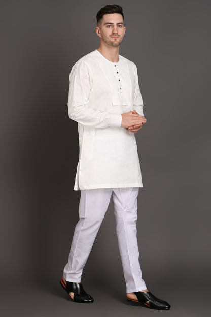 Classic White Short Kurta