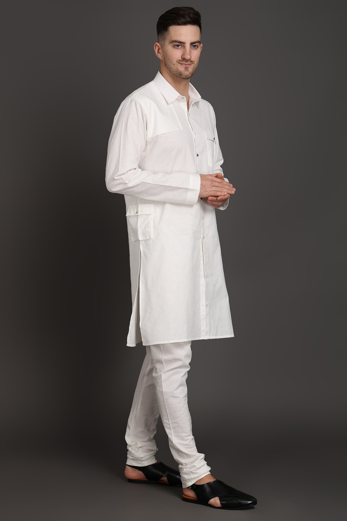 White Heritage Pocket Kurta