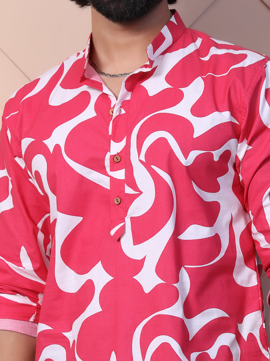 Printed Shirt with High-Low Hem