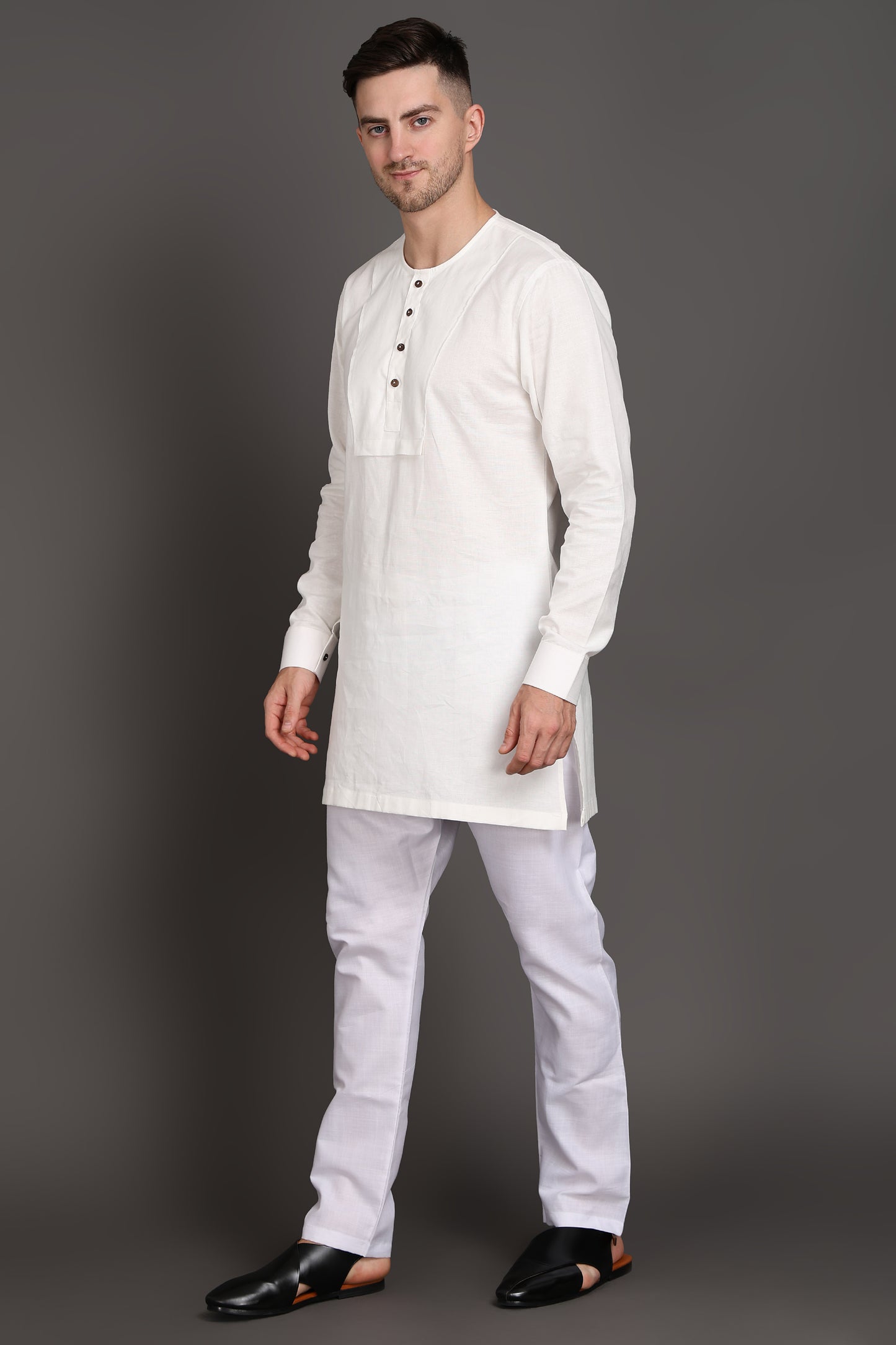 Classic White Short Kurta