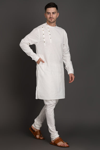 Ivory Ascent Shoulder-Button Kurta