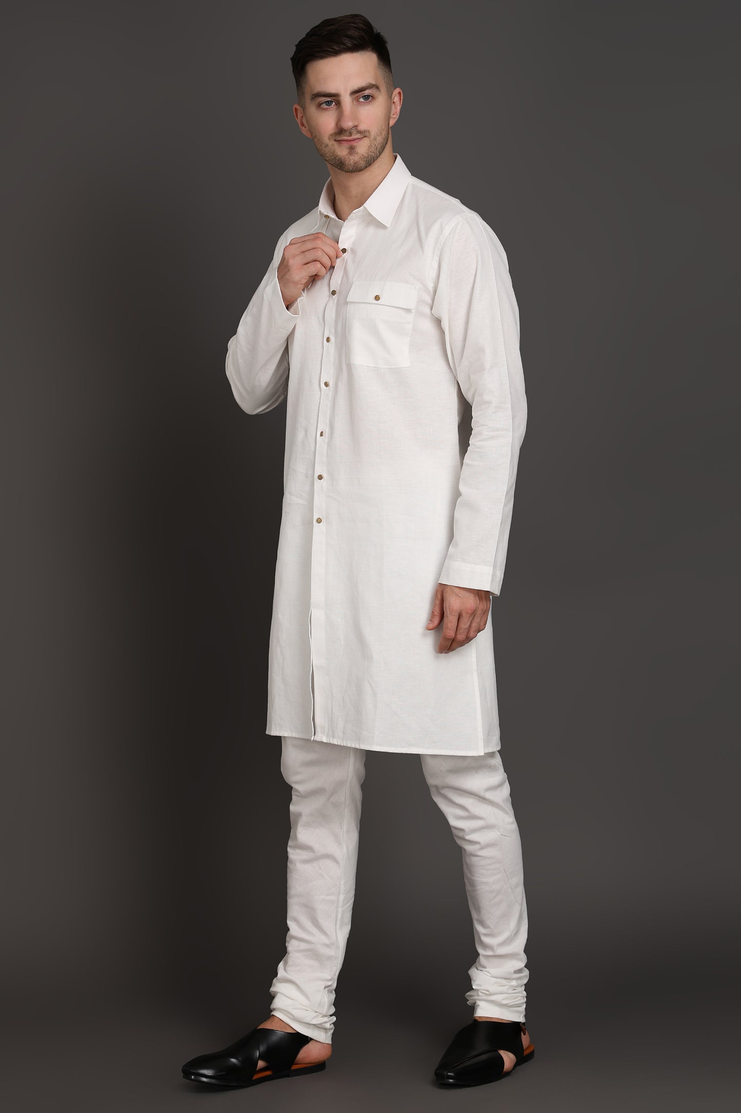 White Heritage Pocket Kurta