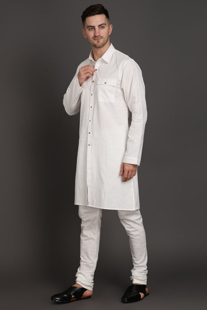 White Heritage Pocket Kurta