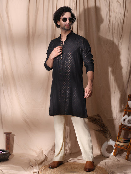 Full Sleeve Collar Kurta For Men