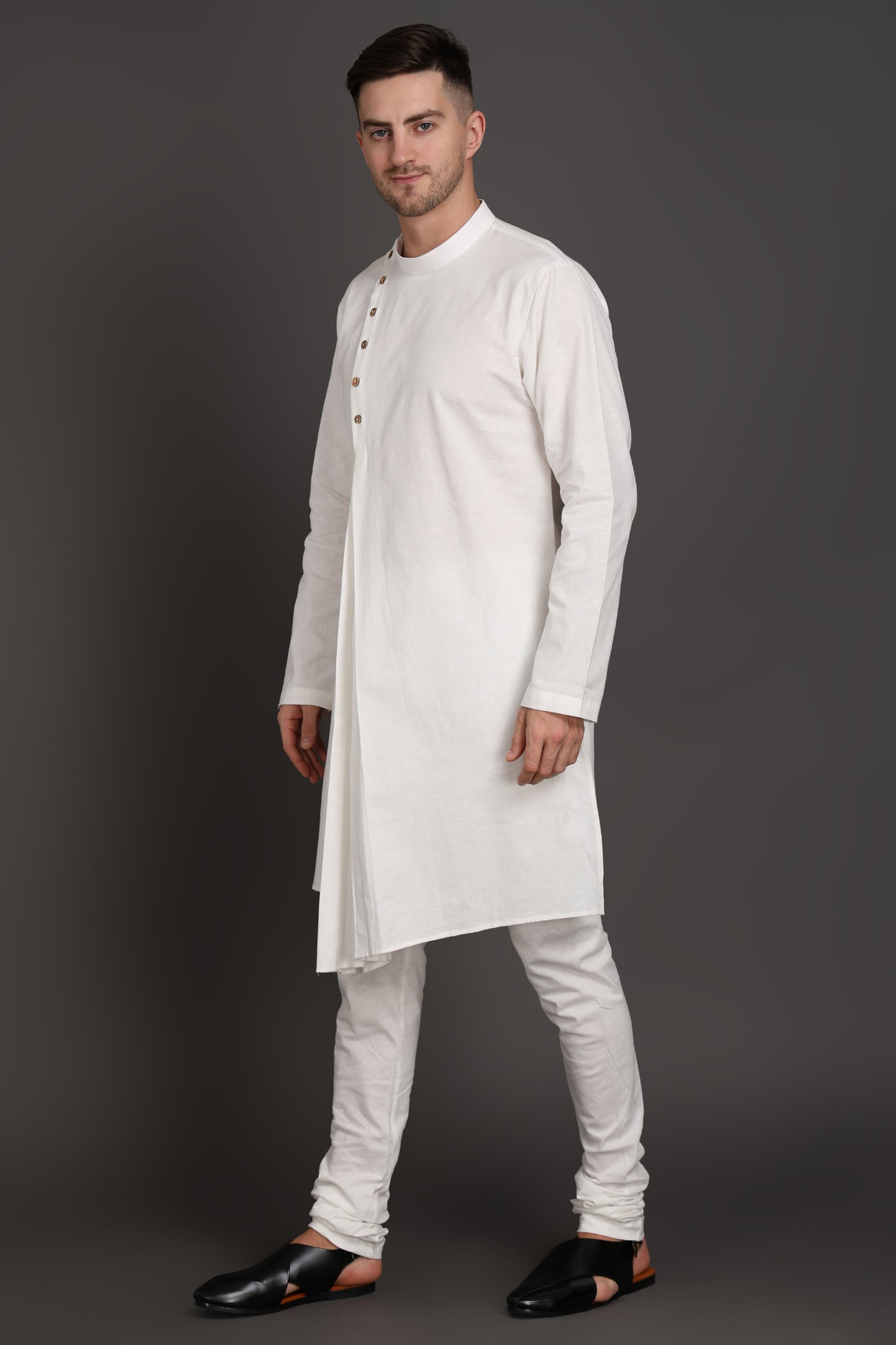 Diagonal Crest Pleated Kurta