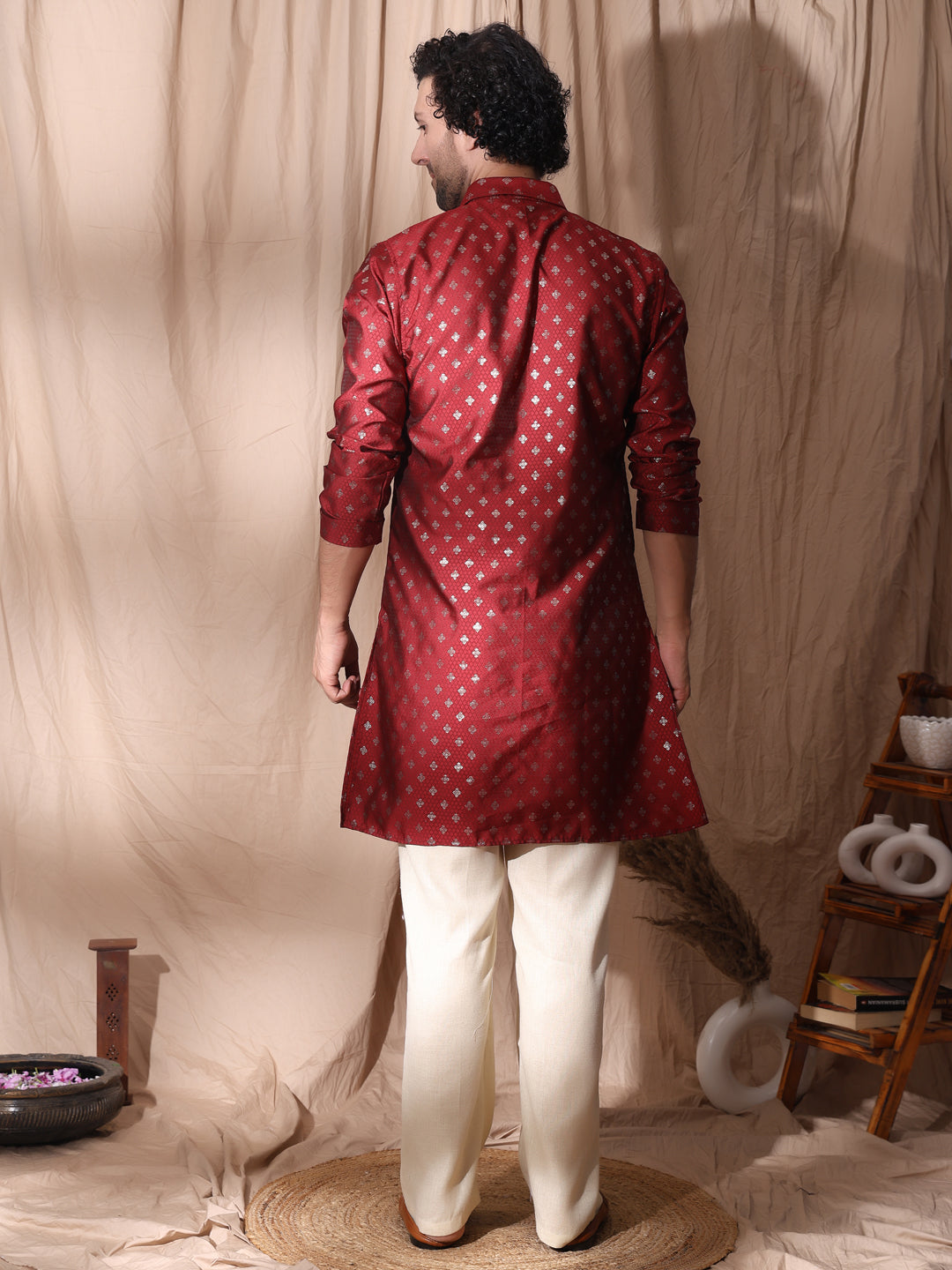 Collard Kurta With Zipper Detailed Kurta