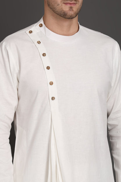 Diagonal Crest Pleated Kurta