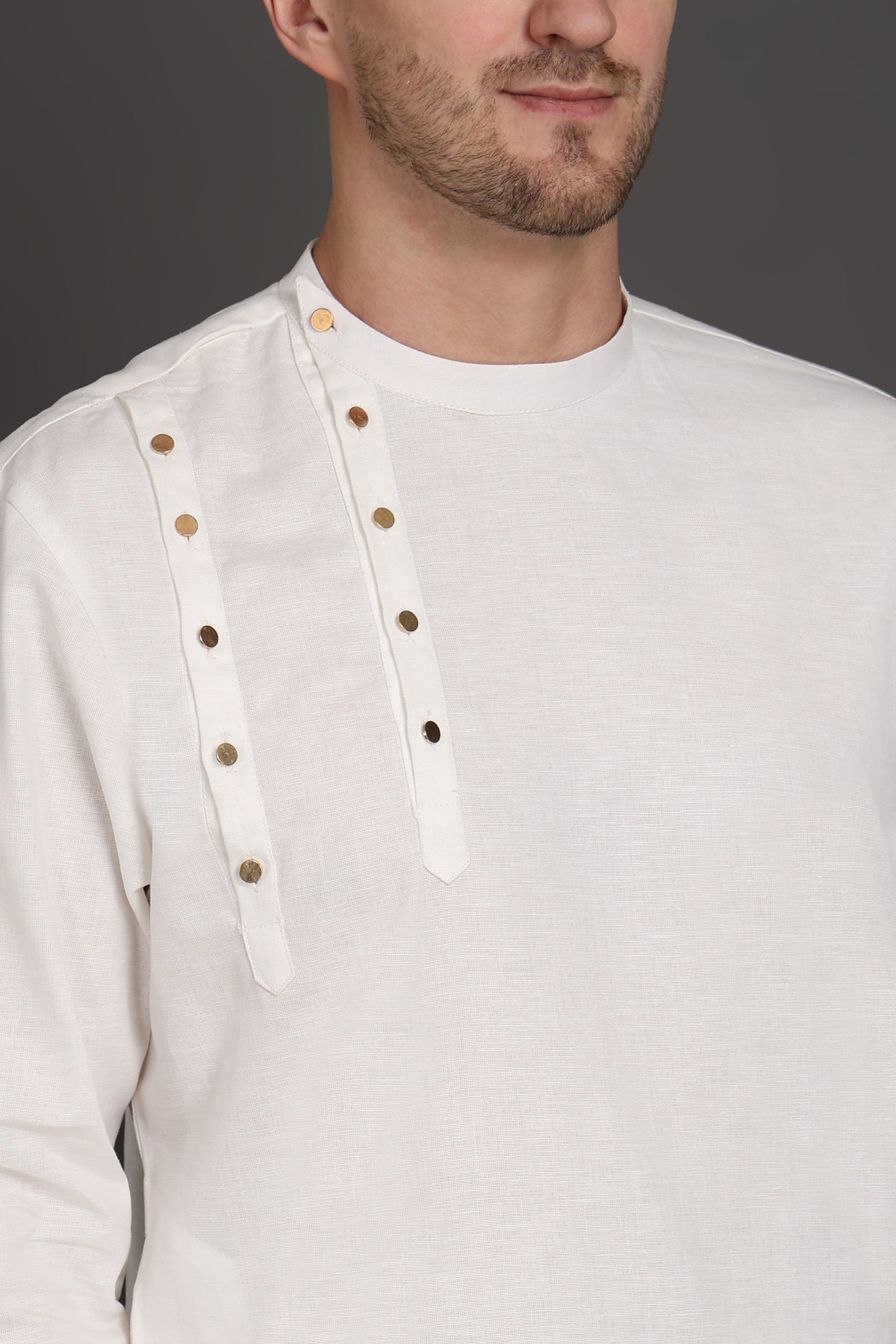 Ivory Ascent Shoulder-Button Kurta