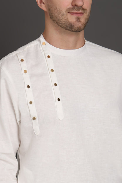 Ivory Ascent Shoulder-Button Kurta
