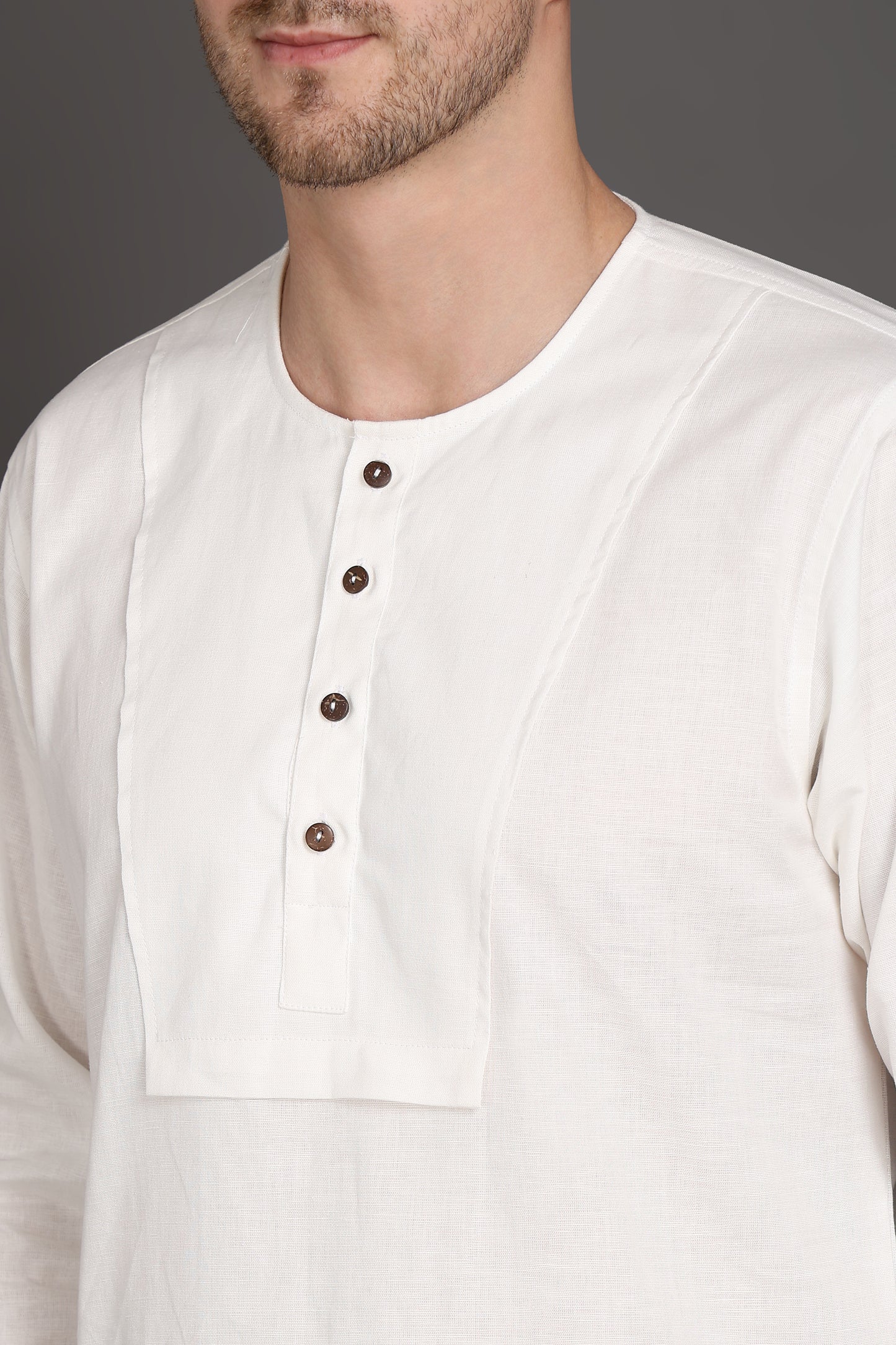 Classic White Short Kurta