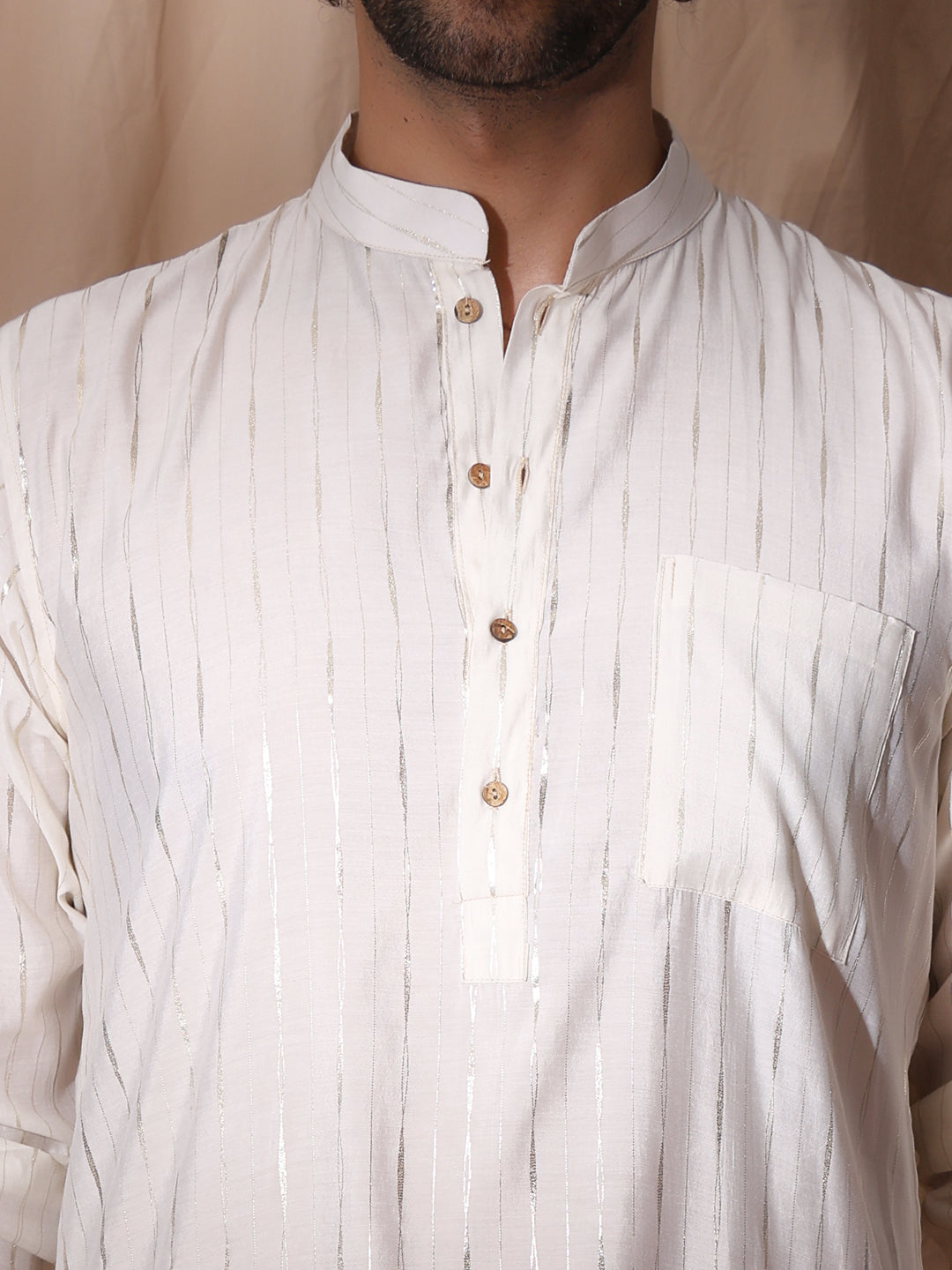 Front Pocket Detailed Kurta For Men