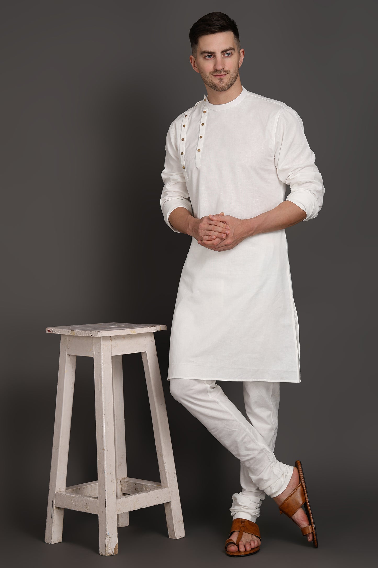 Ivory Ascent Shoulder-Button Kurta