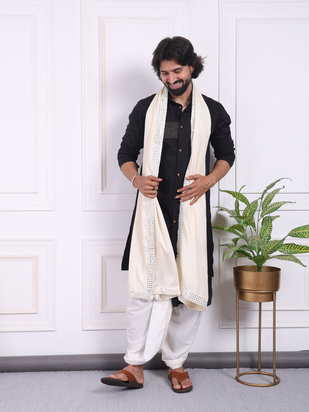 Men angrakha with a front high-low style