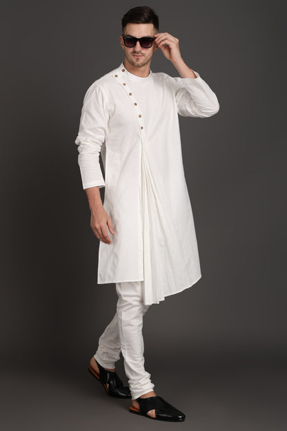 Diagonal Crest Pleated Kurta