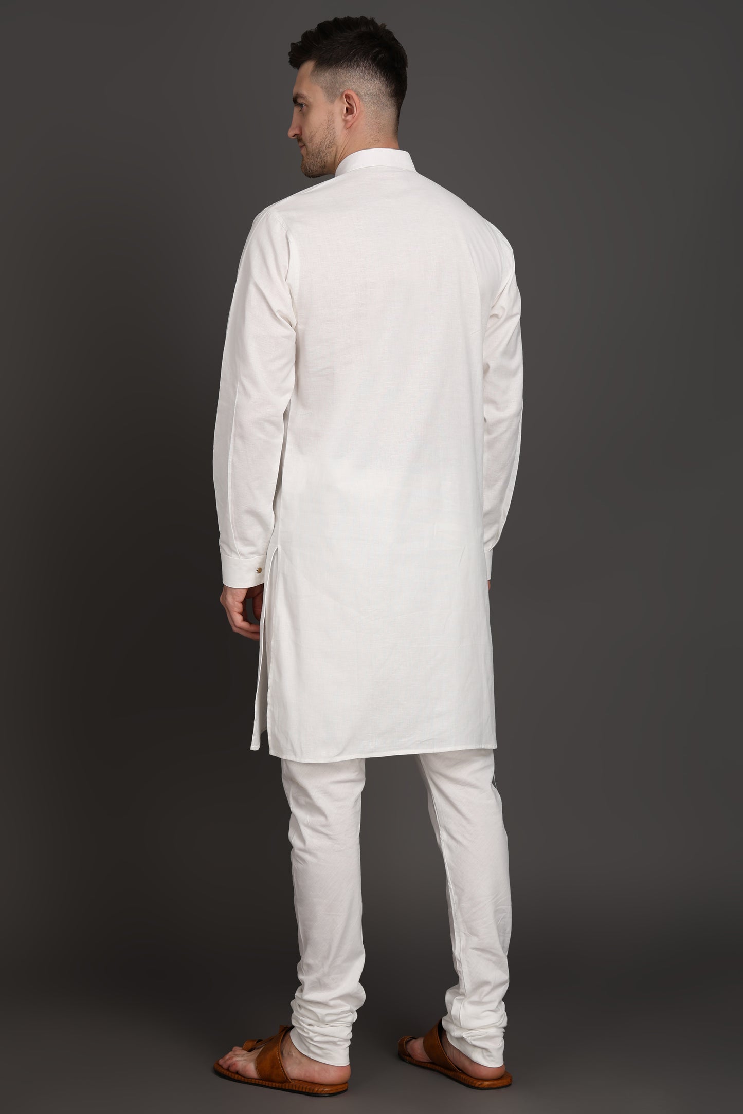 Ivory Edge Side-Button Kurta