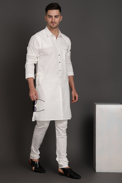 White Heritage Pocket Kurta