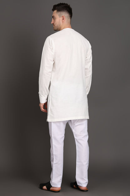 Classic White Short Kurta