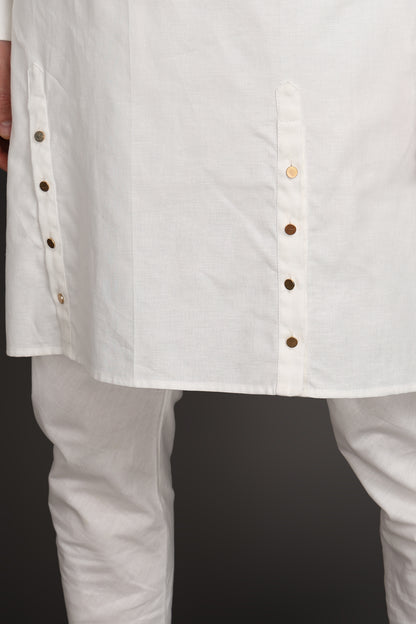 Ivory Edge Side-Button Kurta